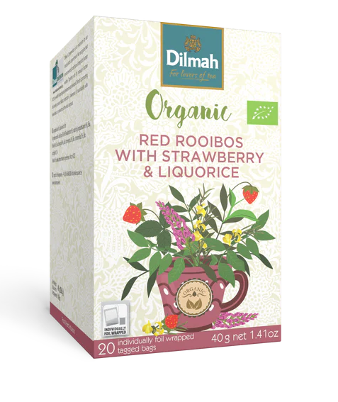 dilmah organic rooibos mansikka lakritsi